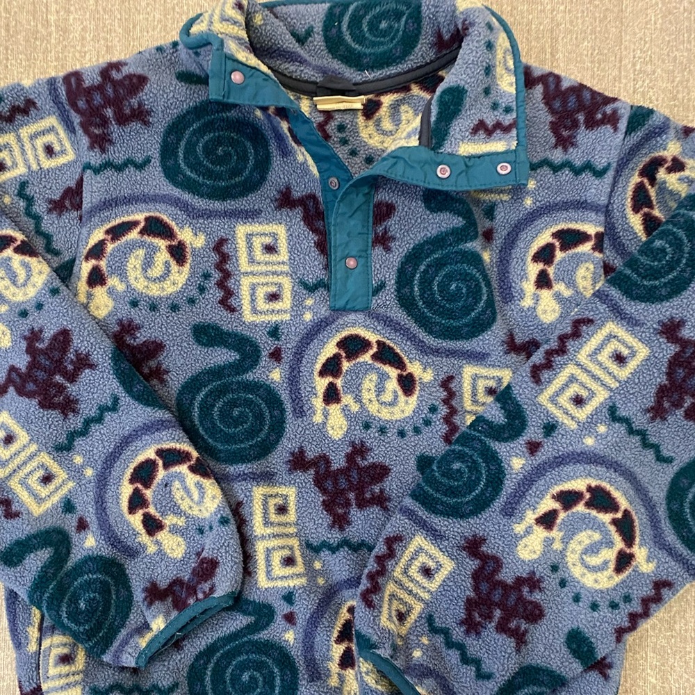 Rare vintage 90s L.L. Bean snap T pullover fleece.